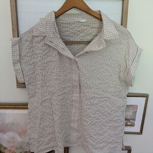 Carly Jean Los Angeles Gingham Camp Shirt